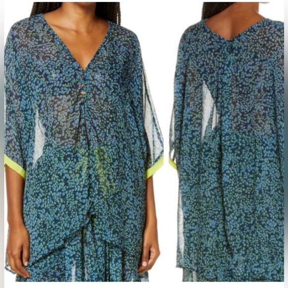 Free People Intimately Swim Cover Up Blue Green Small - Picture 8 of 10
